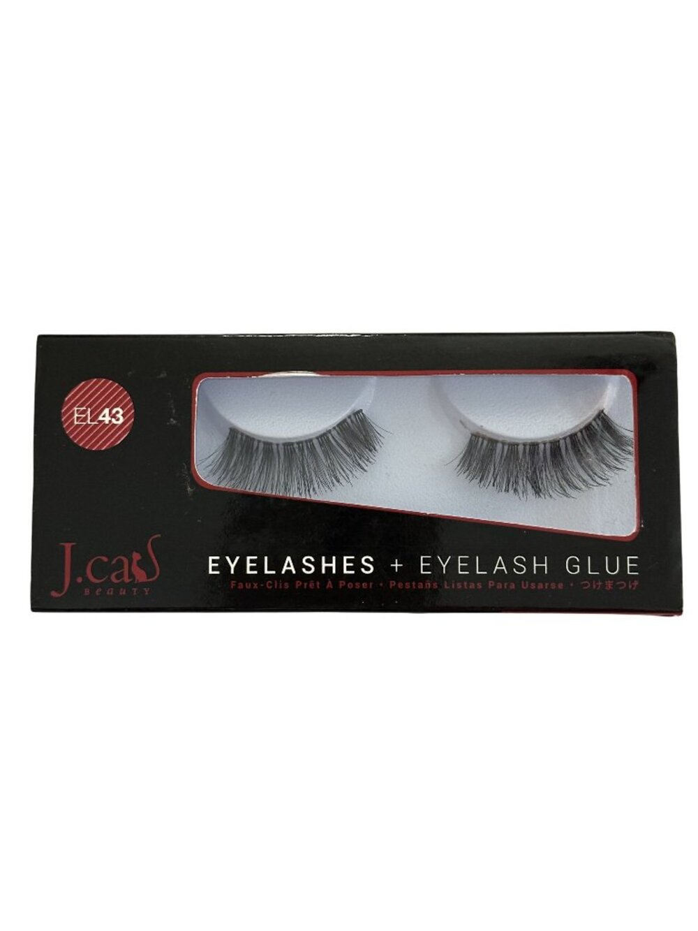 J Cat Beauty  3D Faux Lashes EL43 False Falsies with Glue Eyelashes Black